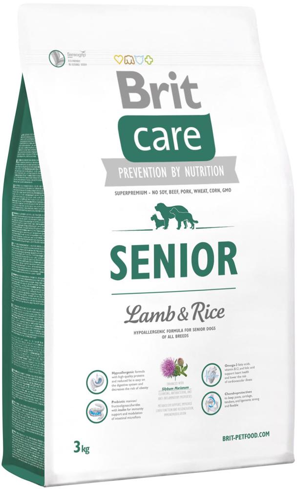 Brit Care Senior Lamb & Rice корм для собак старше 7 лет с ягненком и рисом, 3 кг